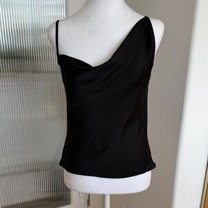 Chic Black Asymmetrical Women's Camisole